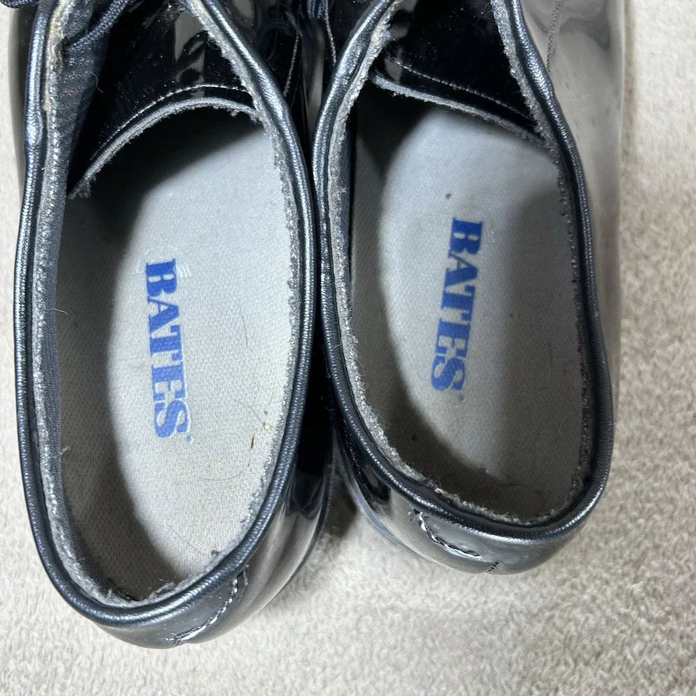 Bates Lites 00942 Men's Black High Gloss Oxford Uniform Dress Shoes Size 9.5 D